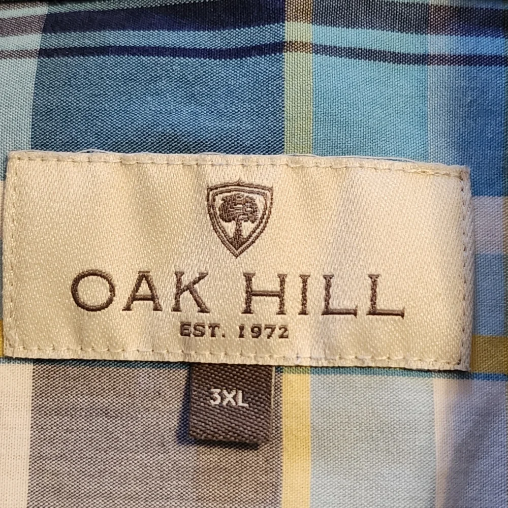 🤩Oak Hill Men's Blue Plaid Short Sleeve Button Shirt Size 3XL F34 - Picture 2 of 6